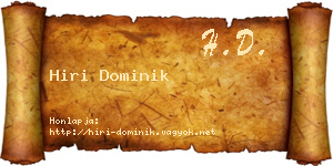 Hiri Dominik névjegykártya